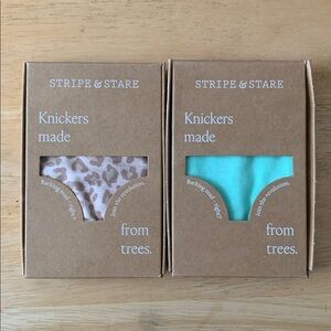 FREE PEOPLE 2 Pack Brief Panties NWT Mint/Pink & Leopard Print